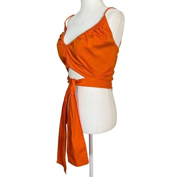 Tanya Taylor Cecil Crop Top in Orange Womens Sleeveless Tank - Picture 4 of 13